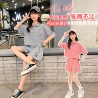 2024新款儿童网红洋气薄款夏季中大童时髦短袖两件套女童套装夏装