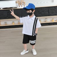 1496#男童夏装套装新款宝宝洋气韩范短袖儿童夏季衣服网红polo衫