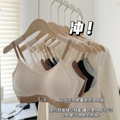 <!--滑板少女~吊带聚拢无钢圈防走光内衣女文胸裹胸防下垂抹胸美背-->